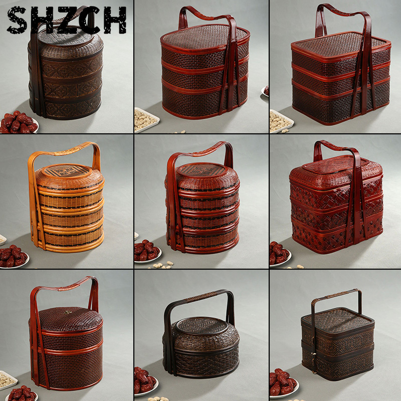 Food Snacks Hamper - Cesta de Picnic de Bambú con
