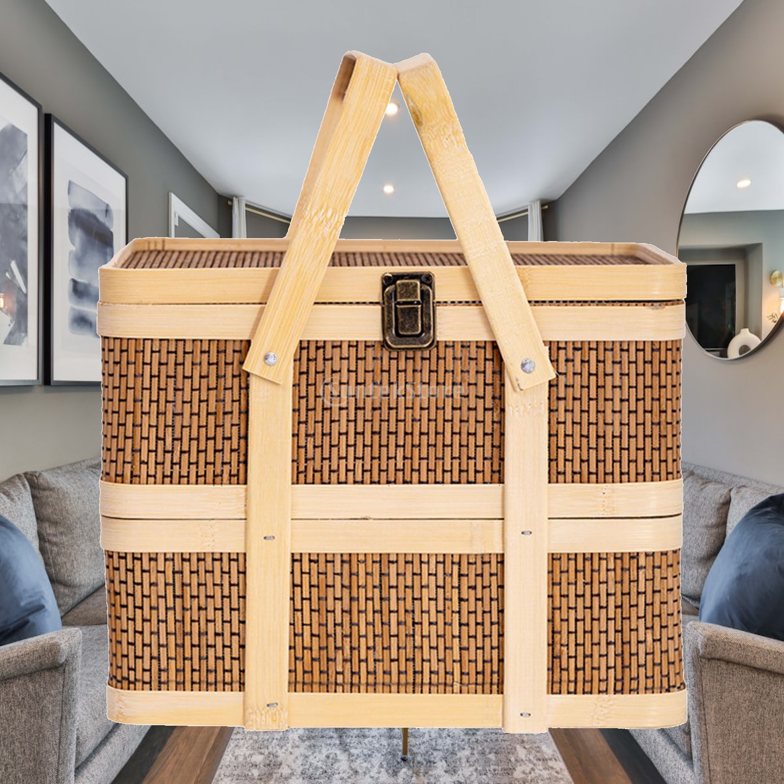 Food Snacks Hamper - Cesta de Picnic Tejida, Cesta para