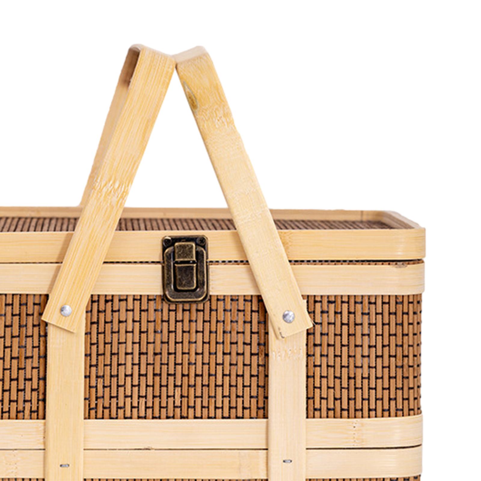 Cesta de Picnic Tejida, Cesta  - Food Snacks Hamper reseña y precio