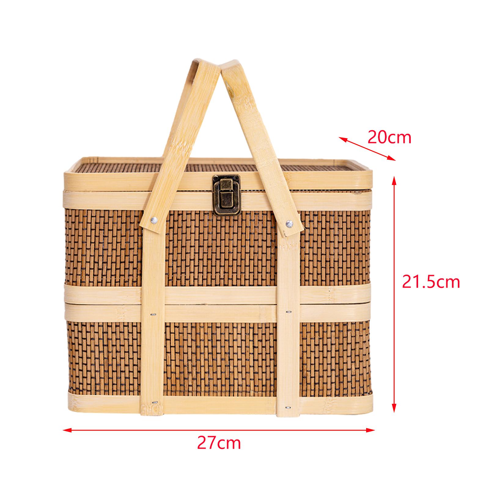 Cesta de Picnic Tejida, Cesta  - Food Snacks Hamper reseña y precio
