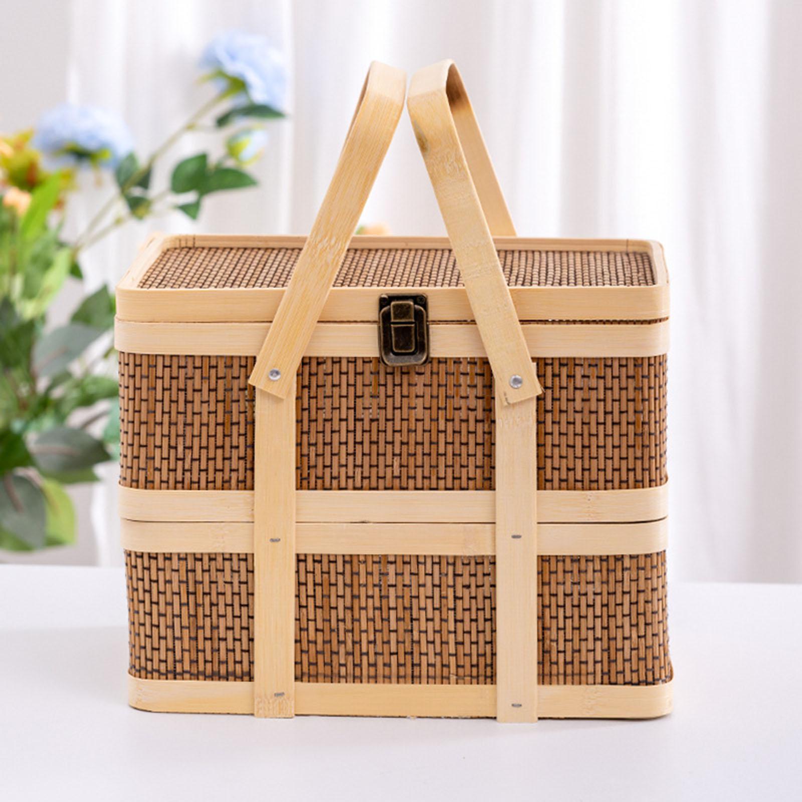 Cesta de Picnic Tejida, Cesta  - Food Snacks Hamper reseña y precio
