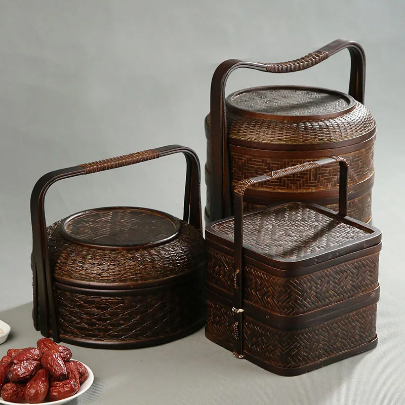 Cesta de picnic de bambú con t - Food Snacks Hamper reseña y precio