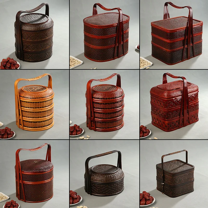 Cesta de picnic de bambú con t - Food Snacks Hamper reseña y precio