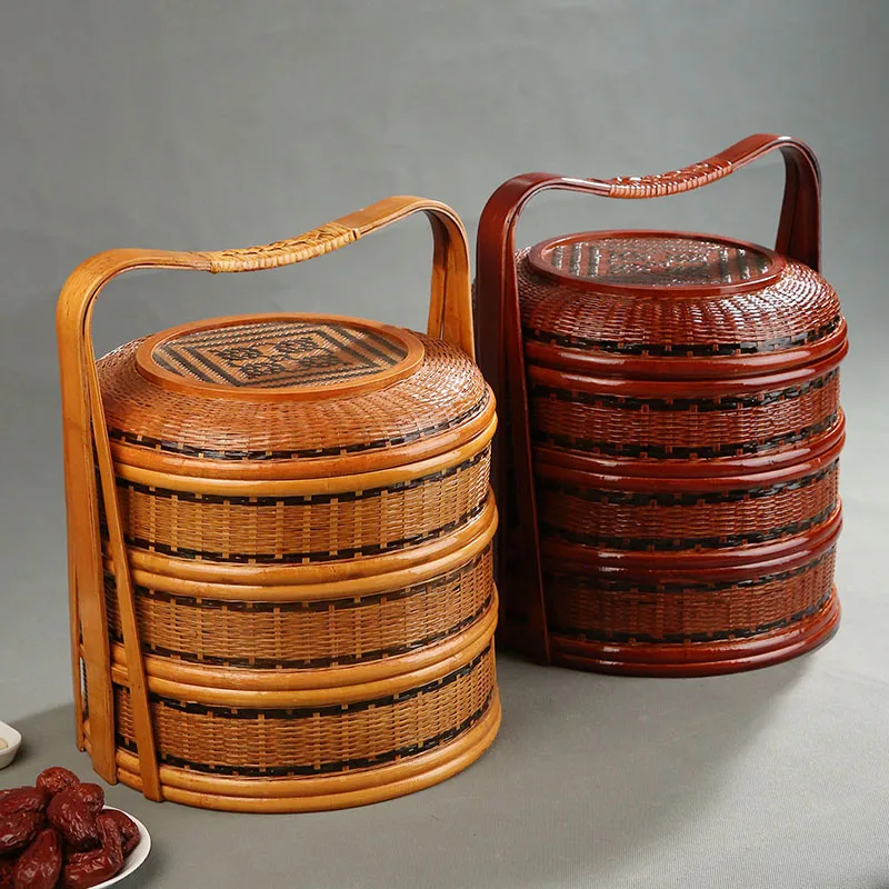 Cesta de picnic de bambú con t - Food Snacks Hamper reseña y precio