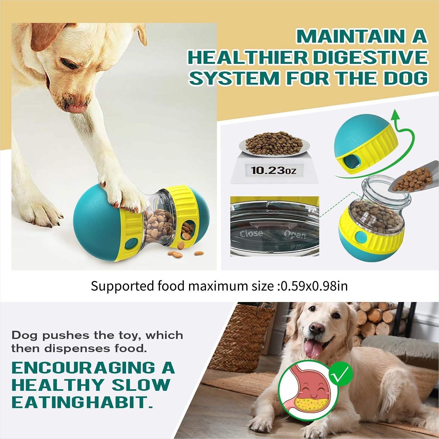 Juguete interactivo para perro - Food Snacks Distribution reseña y precio